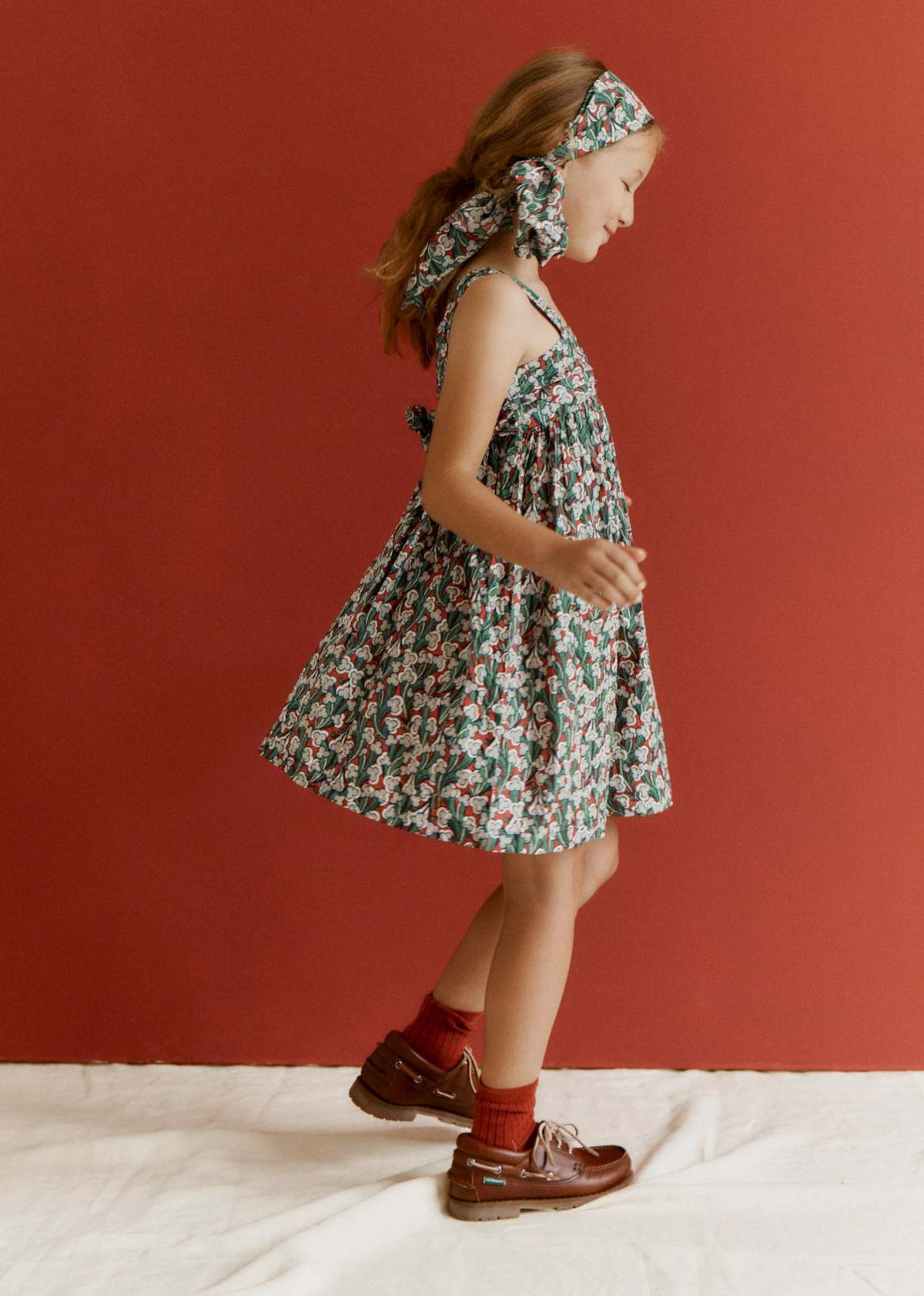 KIDS Caramel Abelia Girl's Cotton Liberty Laith Print Dress