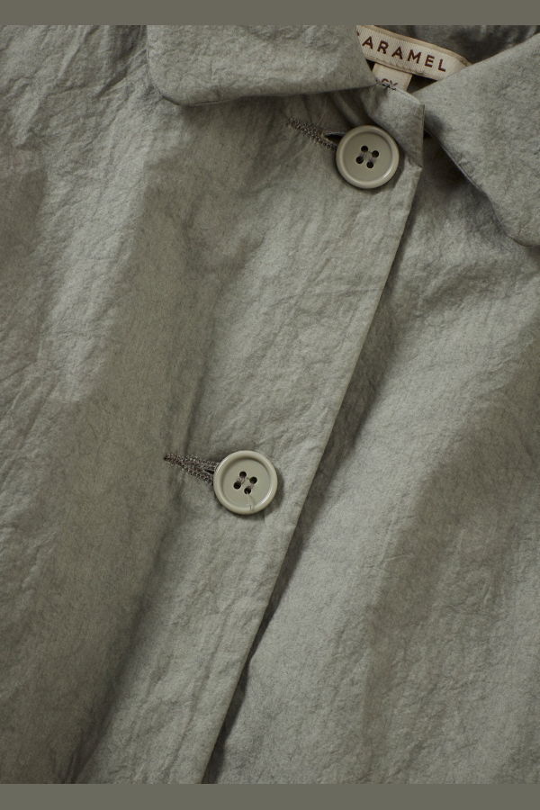 KIDS Caramel Cambridge Children's Crushed Cotton Coat - Grey / Green