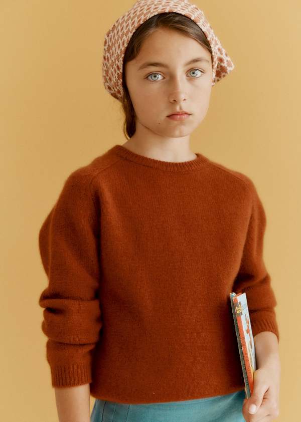 KIDS Caramel Poa Sweater - Cinnamon