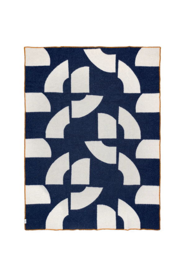 London Atelier Byproduct Deko Navy Wool Blanket