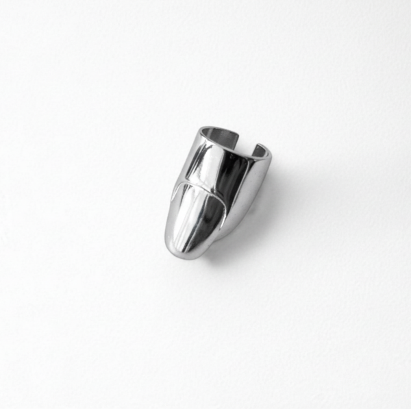 London Atelier Byproduct Silver Finger Cover With Nail Detail Ring