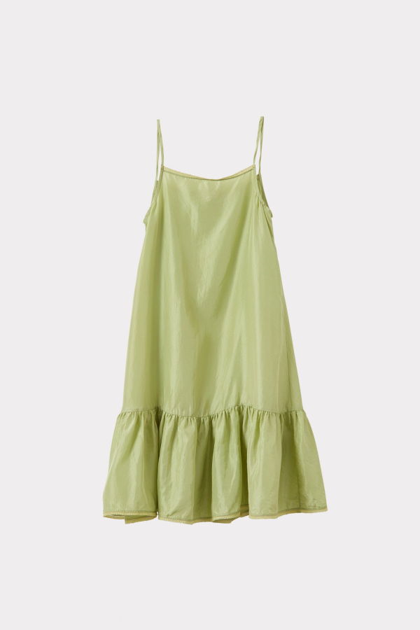 kids Caramel GRAPE SLIP DRESS - ALMOND