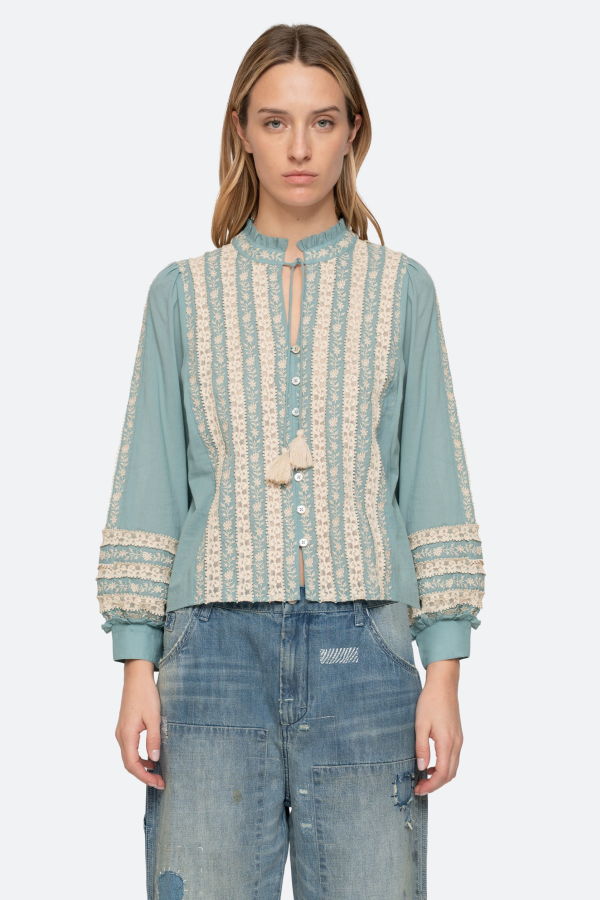 Sea NY Kirsten Long Sleeve Top - Sky