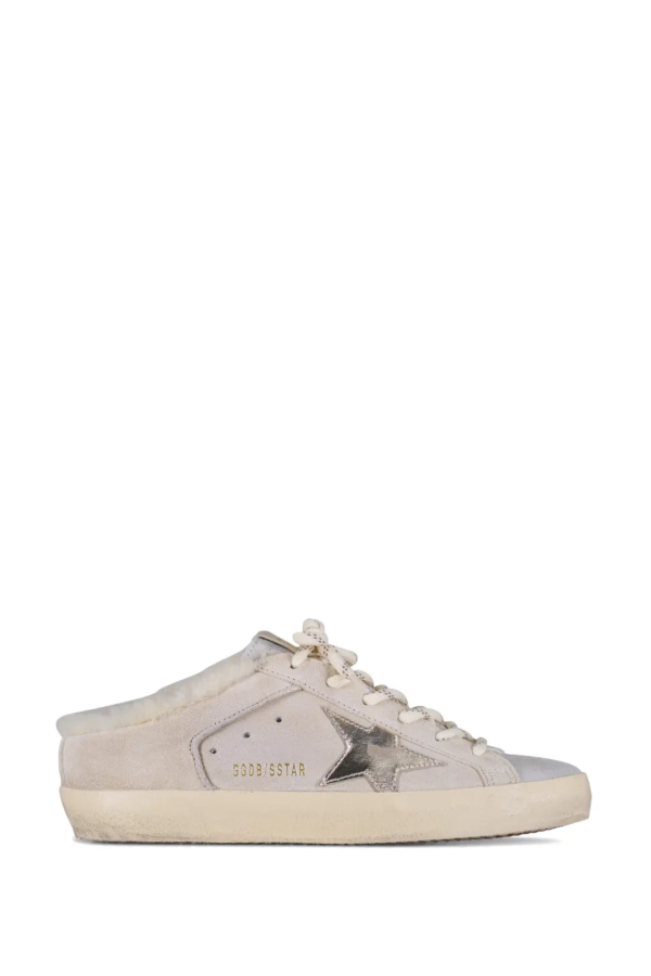 Golden Goose Super-Star Sabot in Seedpearl/Platinum Sneakers