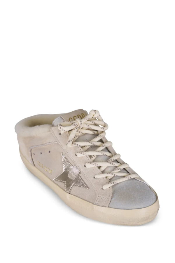 Golden Goose Super-Star Sabot in Seedpearl/Platinum Sneakers