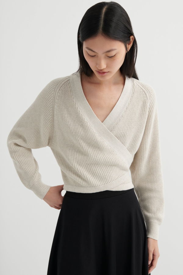 Kowtow Composure Cardigan - Oat Melange