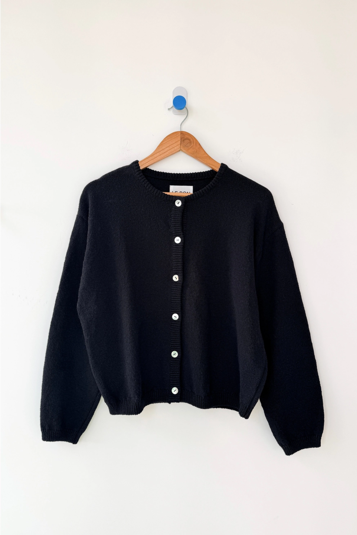 Le Bon Shoppe Leila Cotton Cardigan - Black - Image 1 of 3