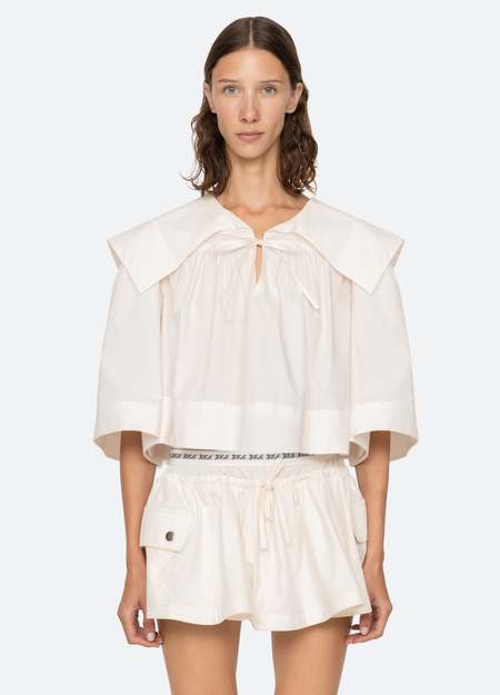 Sea NY Mable Cambric S/SLV Smocked Top | Garmentory