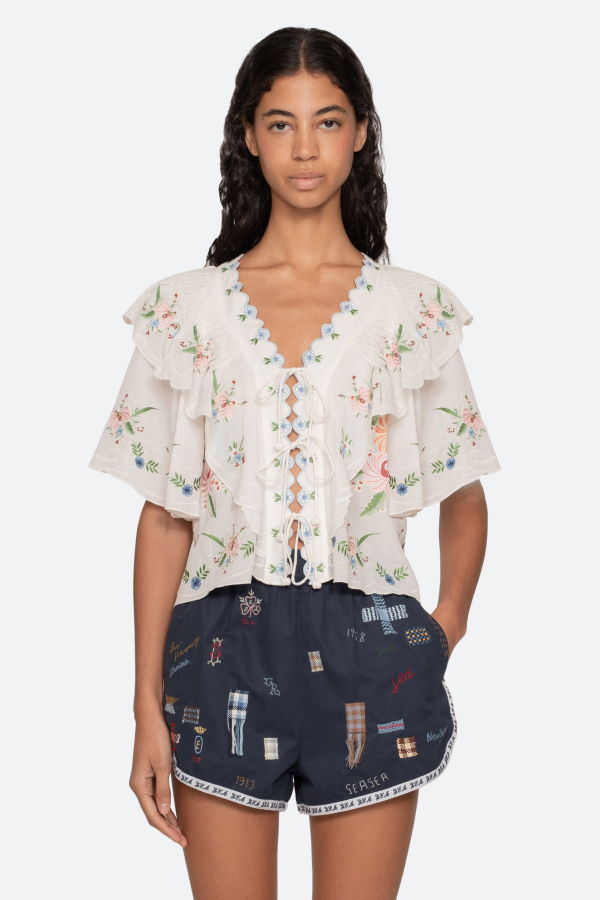Sea NY Serafina S/S Top - Cream
