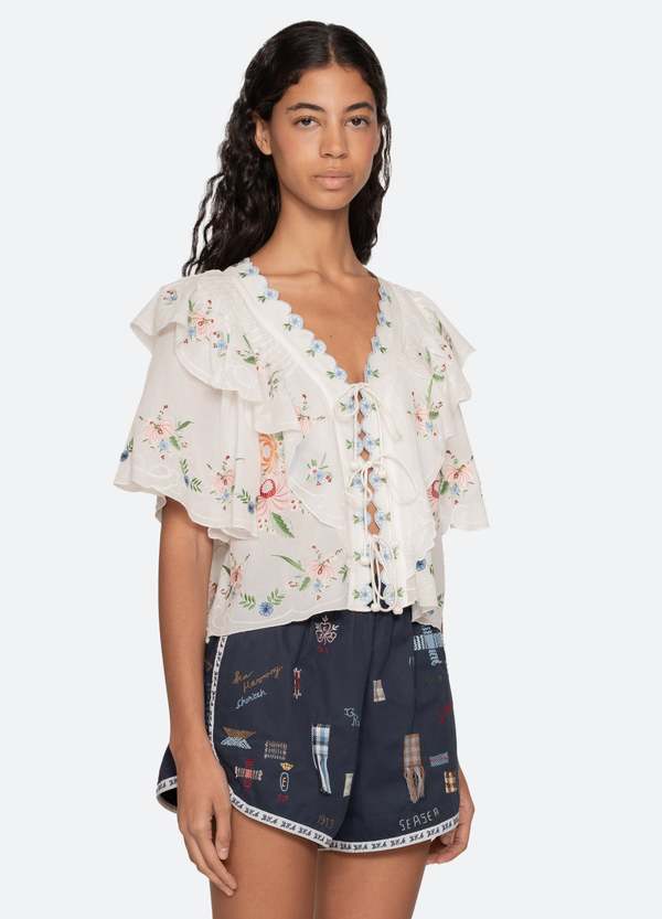 Sea NY Serafina S/S Top - Cream