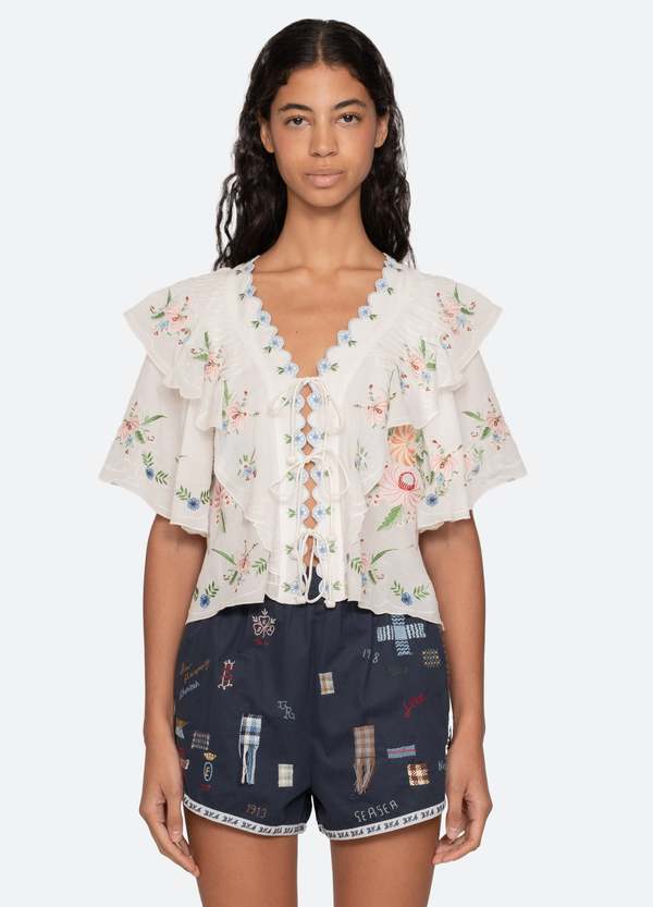 Sea NY Serafina S/S Top - Cream