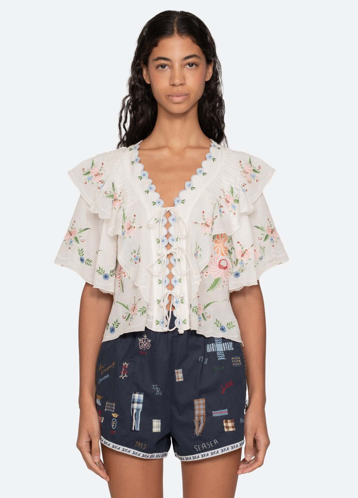 Sea NY Serafina S/S Top - Cream - Image 6 of 8