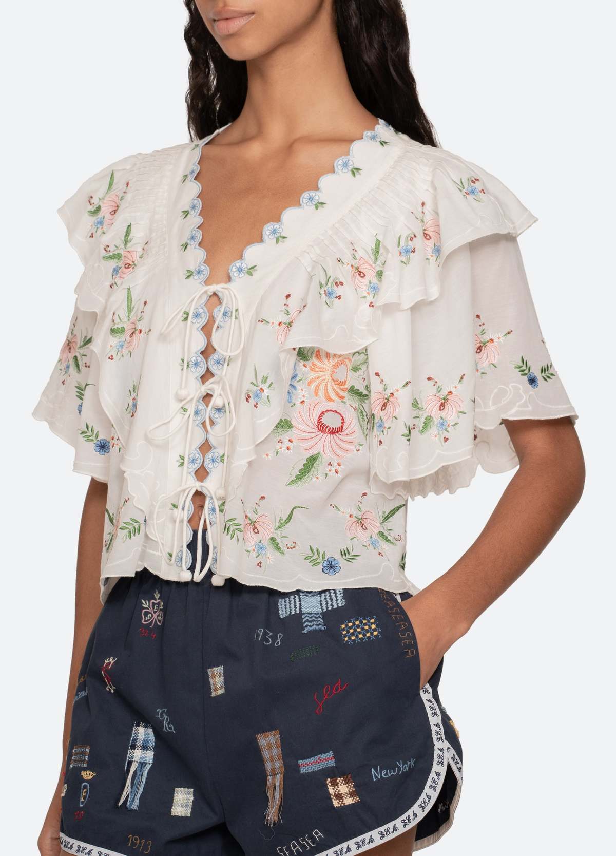 Sea NY Serafina S/S Top - Cream - Image 7 of 8