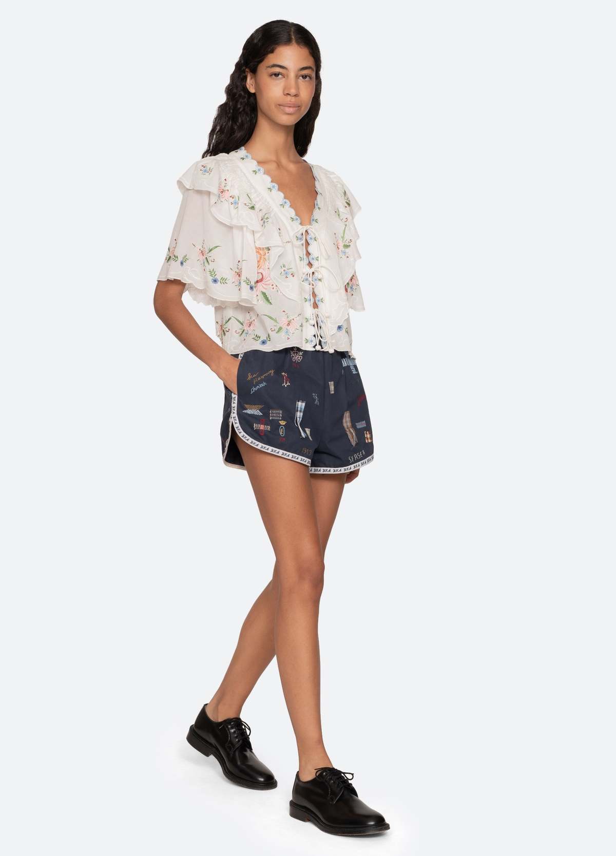 Sea NY Serafina S/S Top - Cream - Image 8 of 8