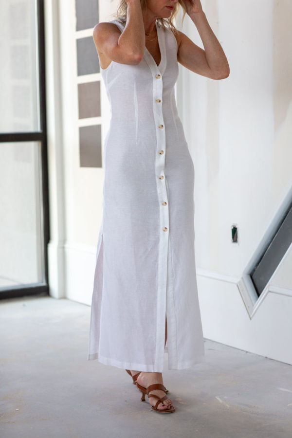 Onia Button Down Maxi Dress - White