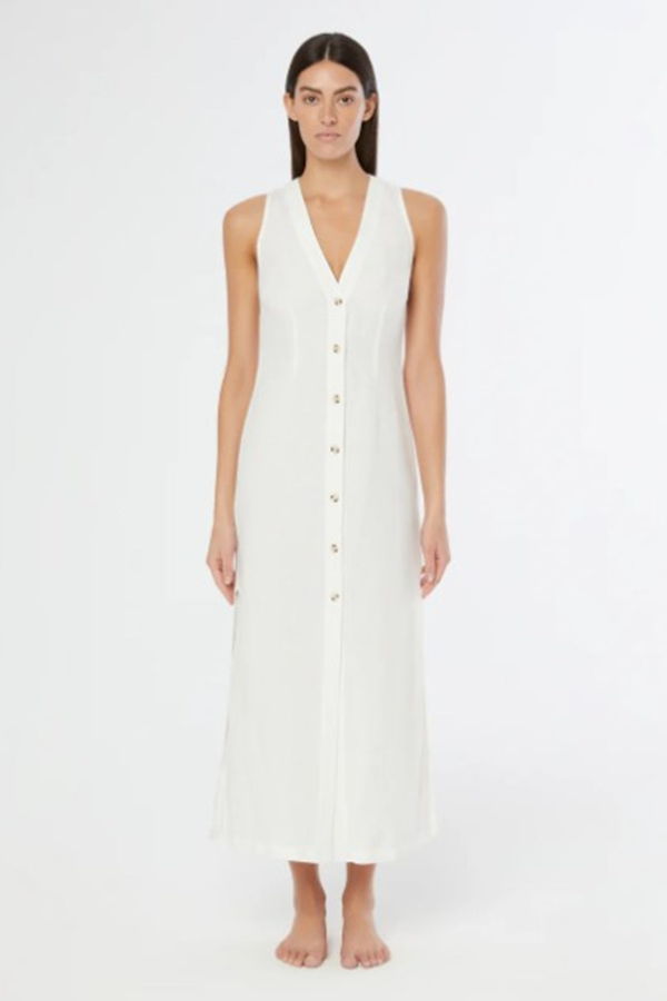 Onia Button Down Maxi Dress - White