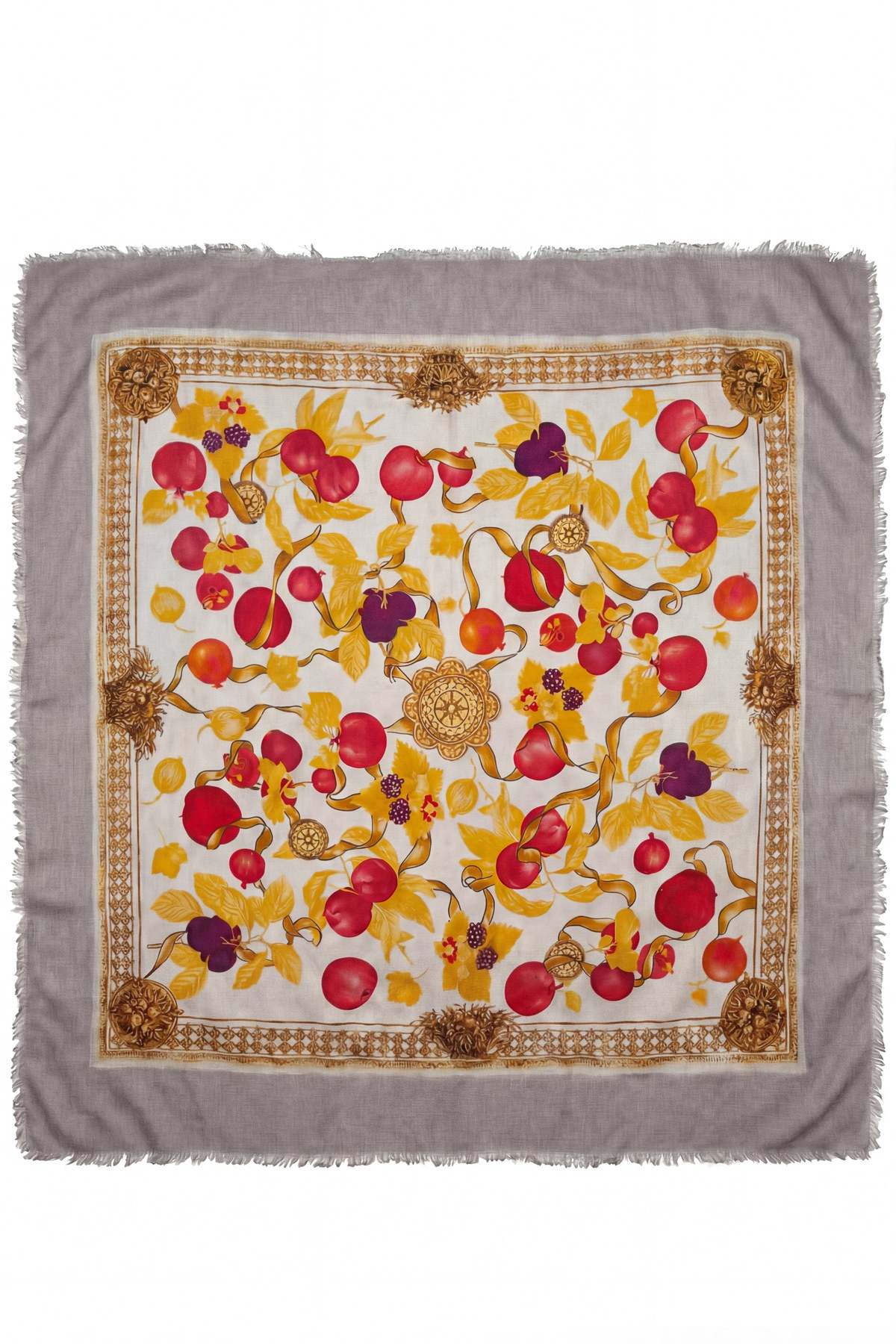 Avant Toi One Of A Kind Fruit Scarf - Fango - Image 1 of 1