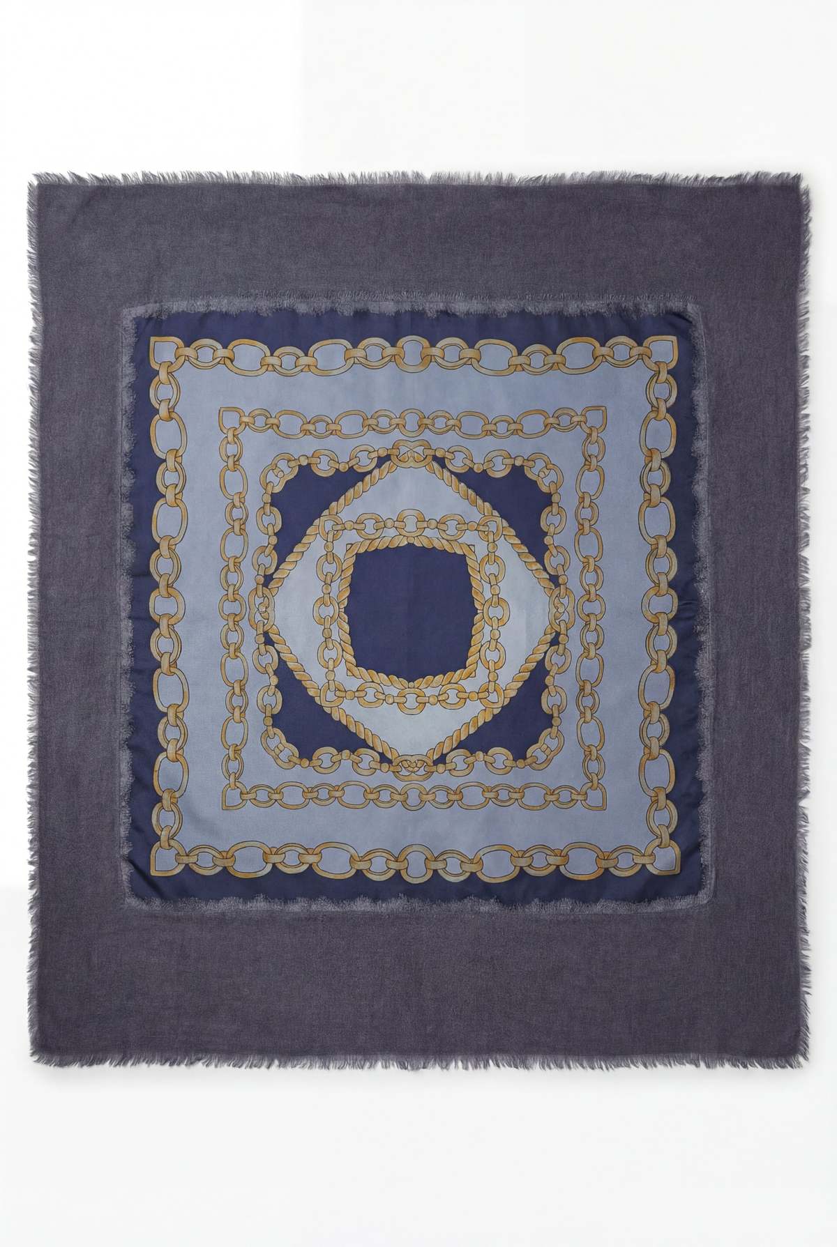 Avant Toi One Of A Kind Chain Scarf - Blue Navy - Image 1 of 1