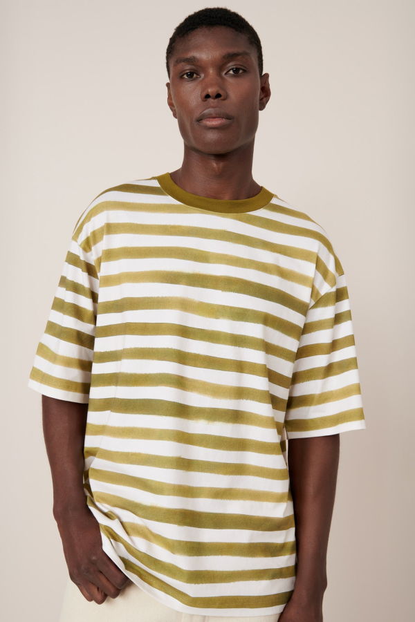 Kowtow Box Tee - Brushstroke Stripe