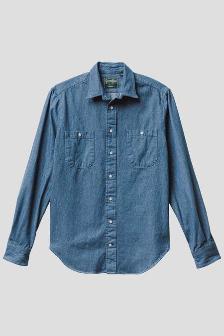 Engineered Garments Spread Collar Shirt - NAVY | Garmentory