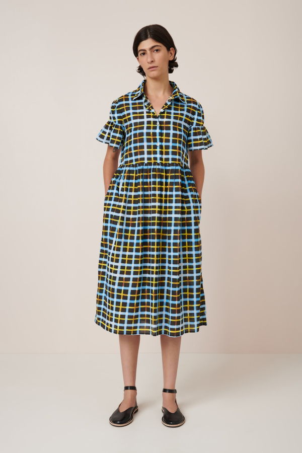 Kowtow Impression Dress - Neon Tartan