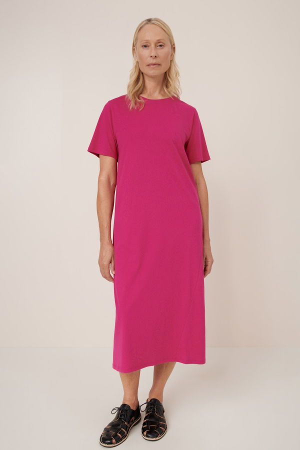Kowtow Light Tee Dress - Magenta