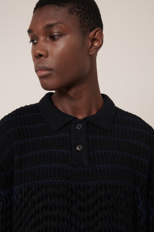 Kowtow Midnight Polo - Black-Navy