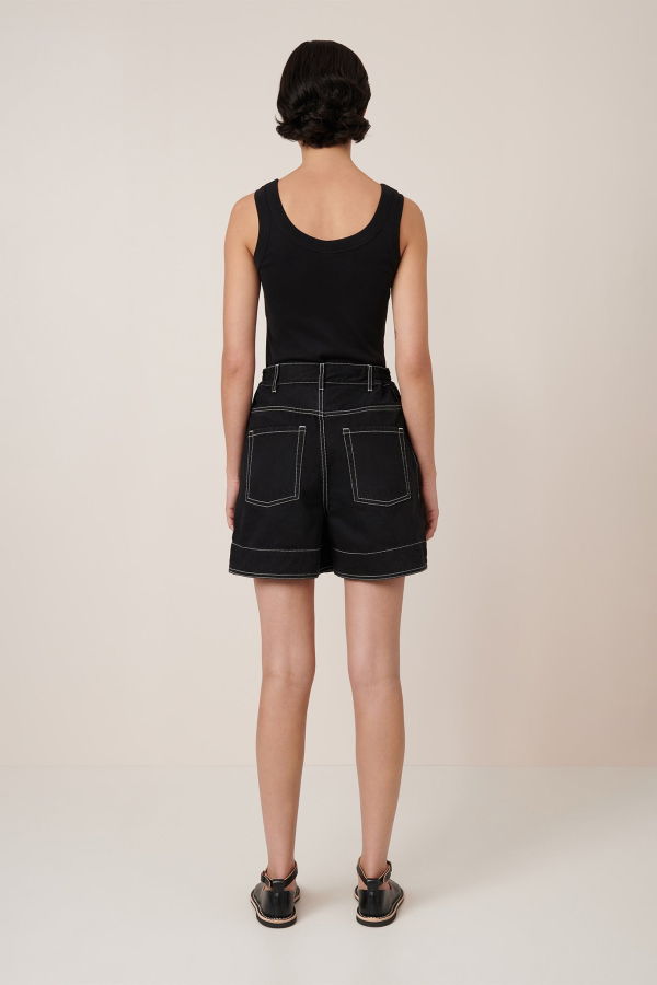 Kowtow Outline Shorts - Black-Denim