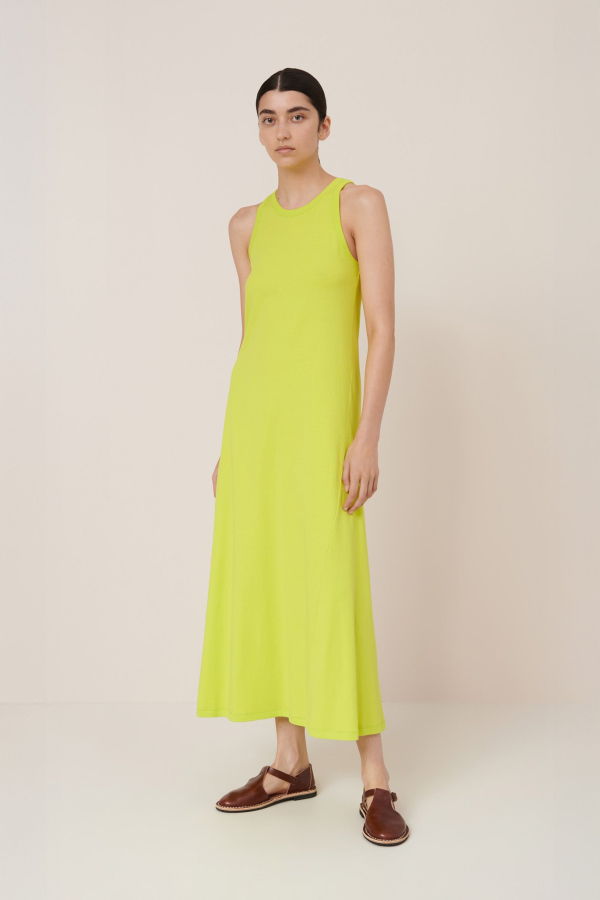 Kowtow Racer Back Dress - Fluro Yellow