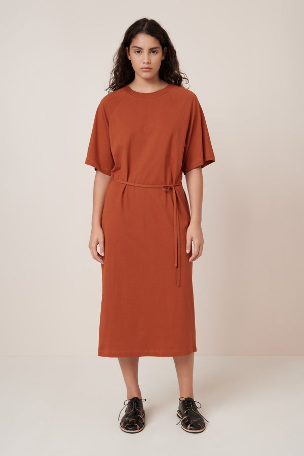 Kowtow Raglan Tee Dress - Clay Red