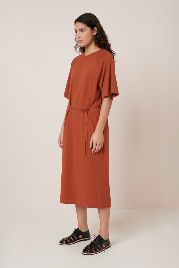 Kowtow Raglan Tee Dress - Clay Red
