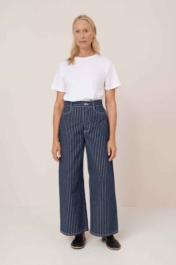 Kowtow Sailor Jeans - Chalk Stripe