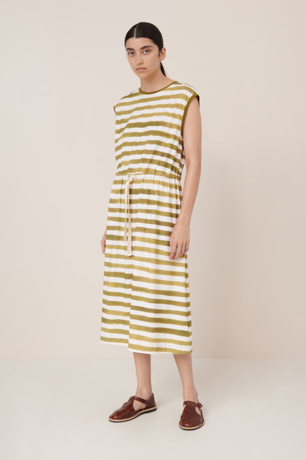 Kowtow Wave Dress - Brushstroke Stripe