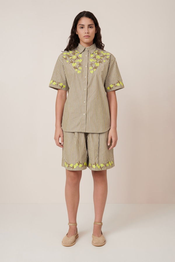 Kowtow Wildflower Shirt - Treetop Stripe
