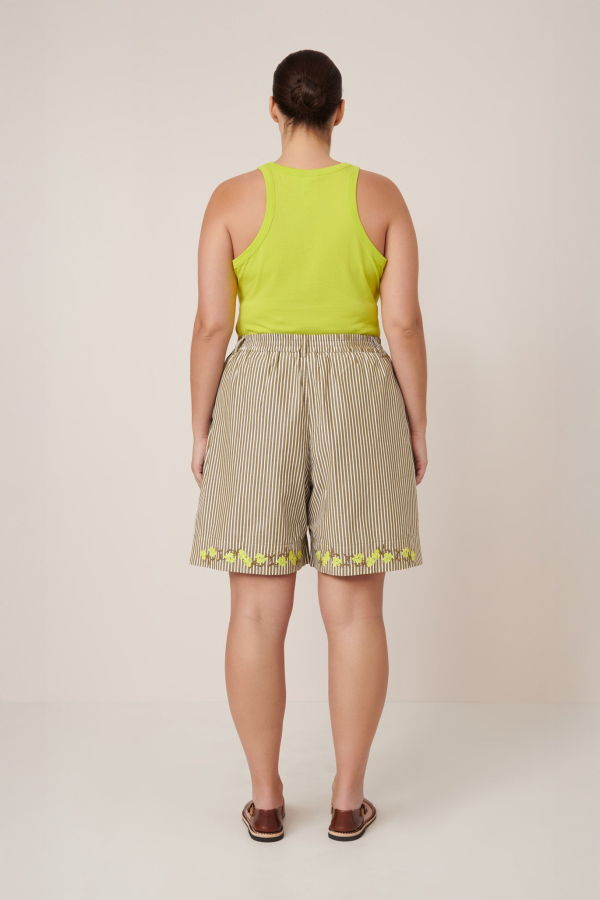 Kowtow Wildflower Shorts - Treetop Stripe