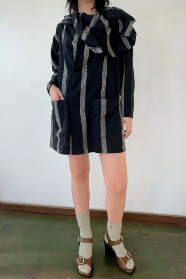 Vintage Bold Stripe Miyake Plantation Dress