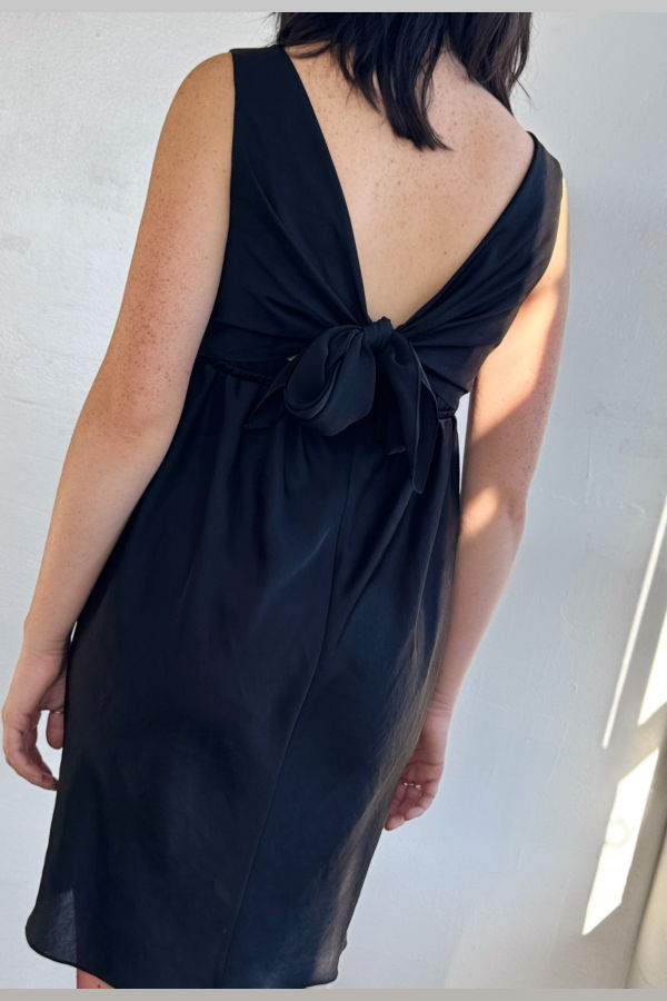 Vintage Carven Black Bow Back Dress