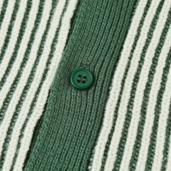 KIDS Rylee + Cru Haywood Cardigan - Green/Natural Stripe