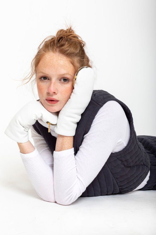 Aristide Leather and Shearling Mittens