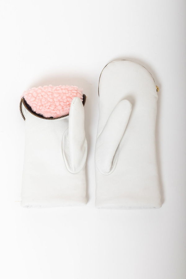 Aristide Leather and Shearling Mittens