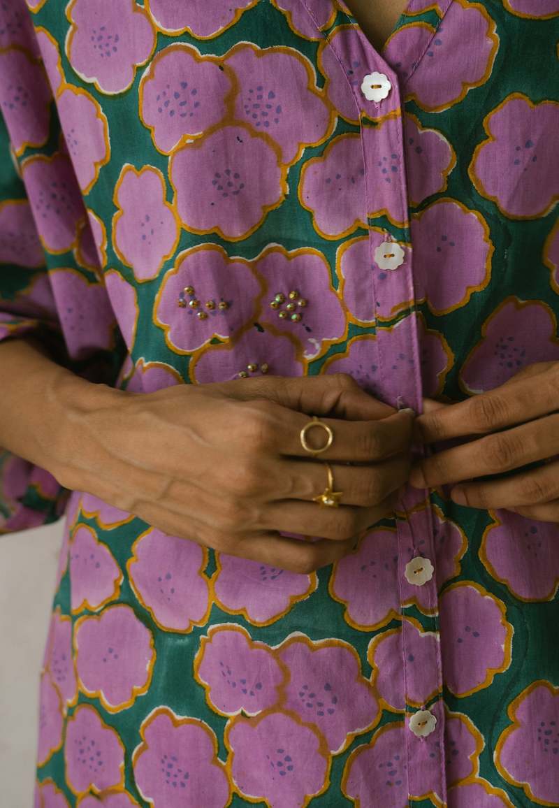 IKKIVI Clover Shirt Dress - Multicolor