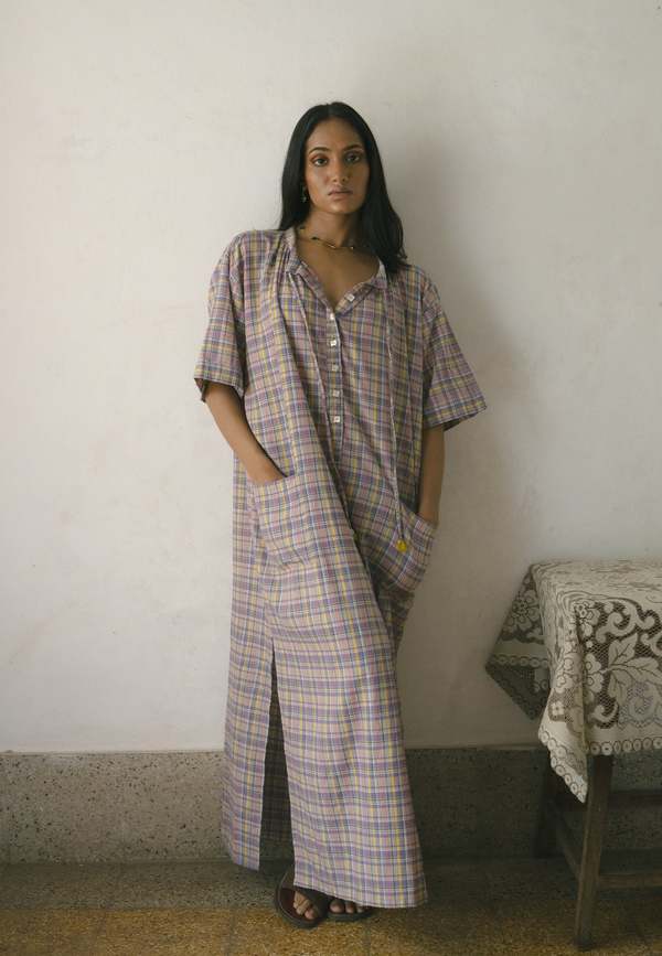 IKKIVI Meadow Long Tunic Dress - Pink