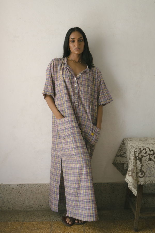 IKKIVI Meadow Long Tunic Dress - Pink