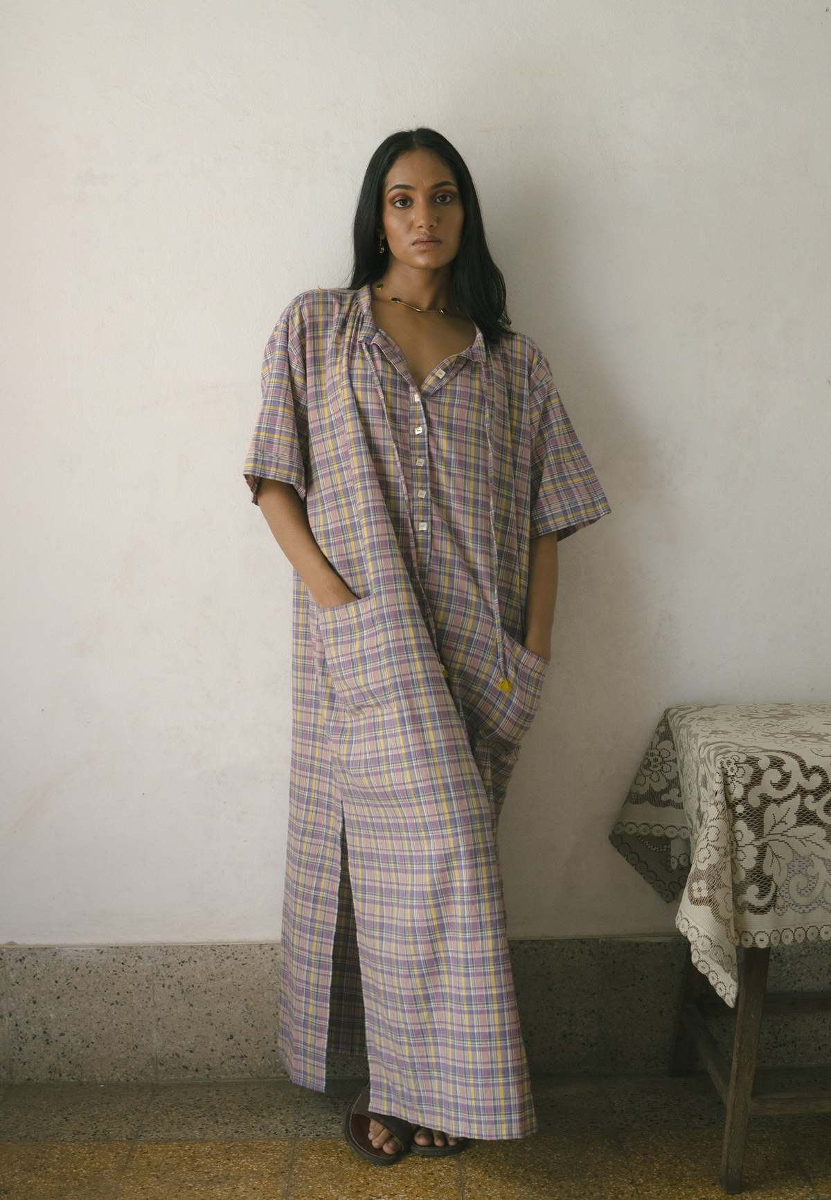 IKKIVI Meadow Long Tunic Dress - Pink - Image 1 of 7