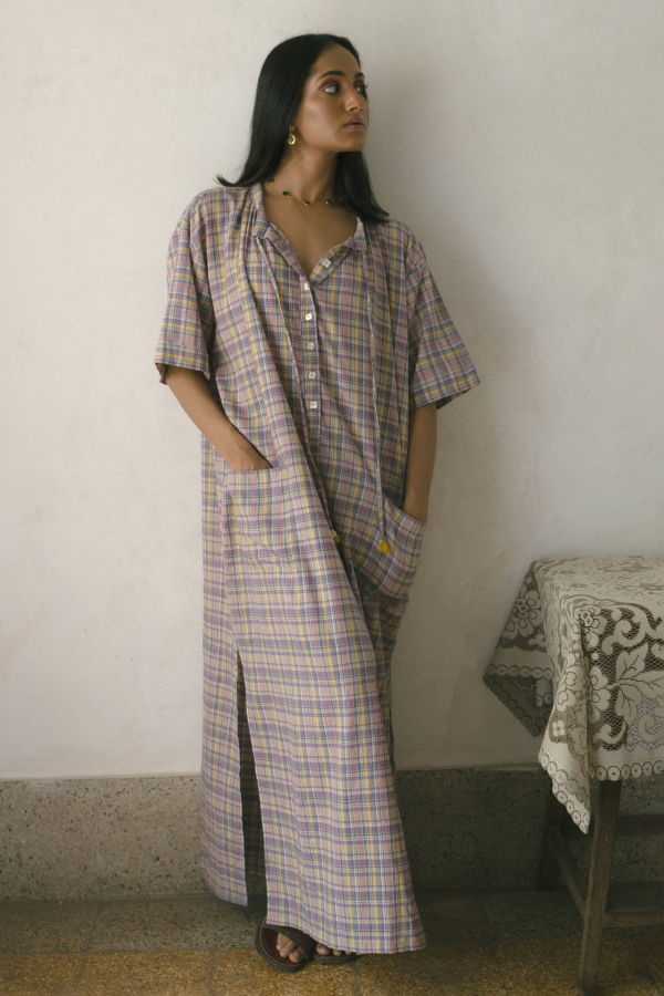 IKKIVI Meadow Long Tunic Dress - Pink