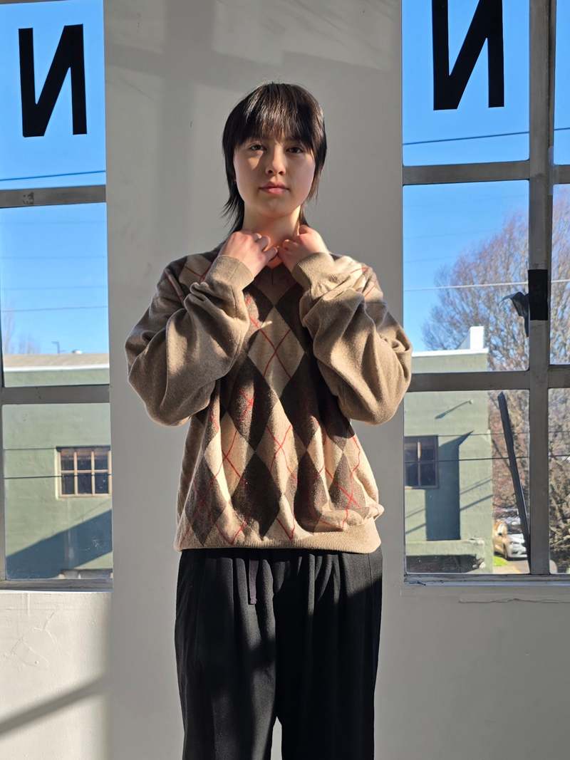 Vintage Pure Cashmere Argyle Pullover Sweater