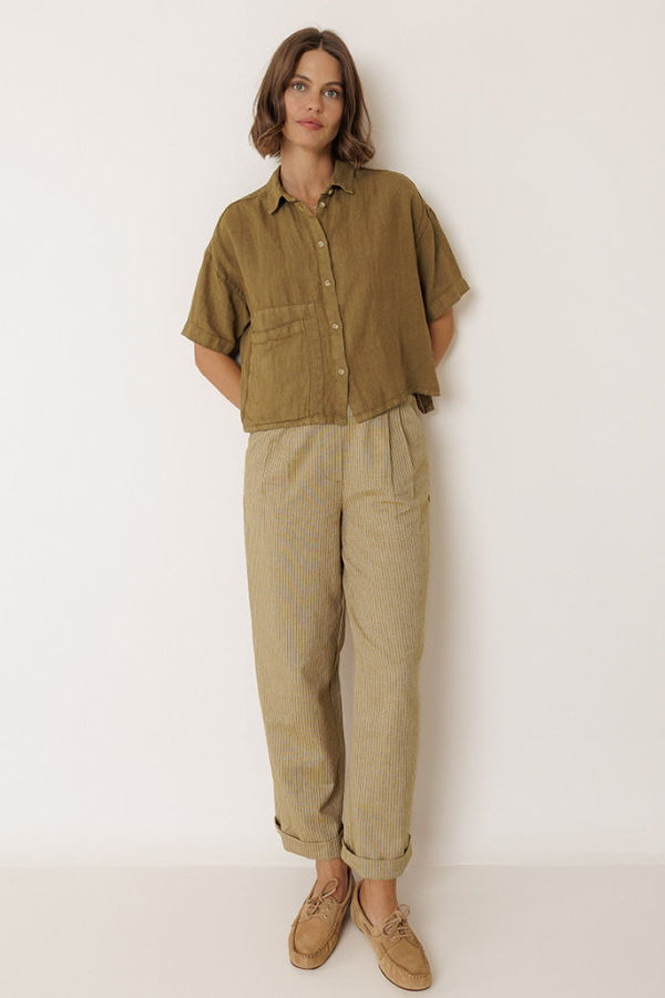 Indi & Cold Crop Linen Shirt