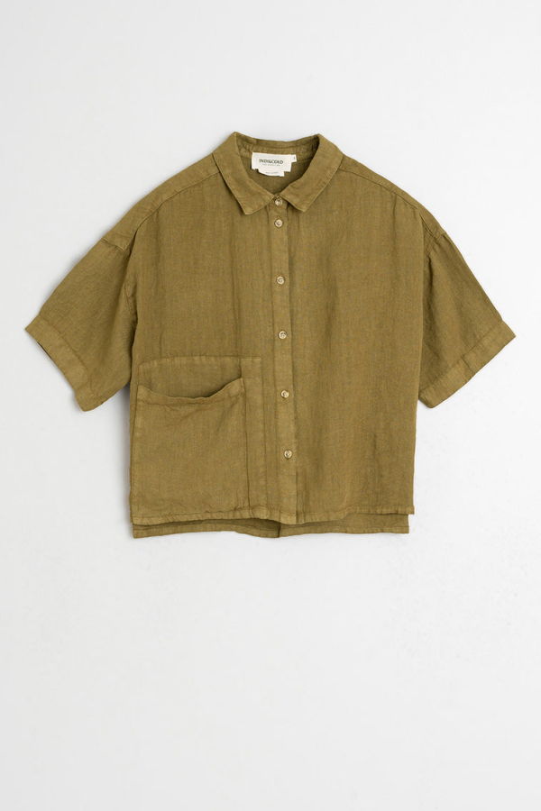 Indi & Cold Crop Linen Shirt