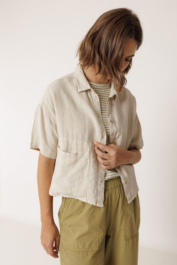 Indi & Cold Crop Linen Shirt