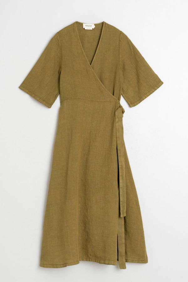 Indi & Cold Crossover Linen Dress